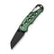 CIVIVI Pragma Thumb Stud & Button Lock Knife Green Aluminum Handle With S/S Carabiner And Bottle Opener (2.2" Black Stonewashed Nitro - V Blade) C23062B - 3