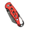 CIVIVI Pragma Thumb Stud & Button Lock Knife Red Aluminum Handle With S/S Carabiner And Bottle Opener (2.2" Damascus Blade) C23062B - DS1