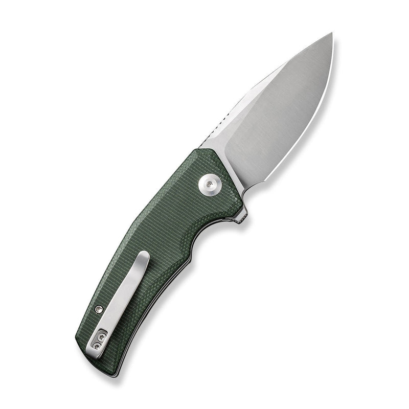 CIVIVI Regulatron Flipper Knife Green Canvas Micarta Handle (2.98" Satin Finished Nitro-V Blade) C23006-2