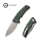 CIVIVI Regulatron Flipper Knife Green Canvas Micarta Handle (2.98" Satin Finished Nitro-V Blade) C23006-2