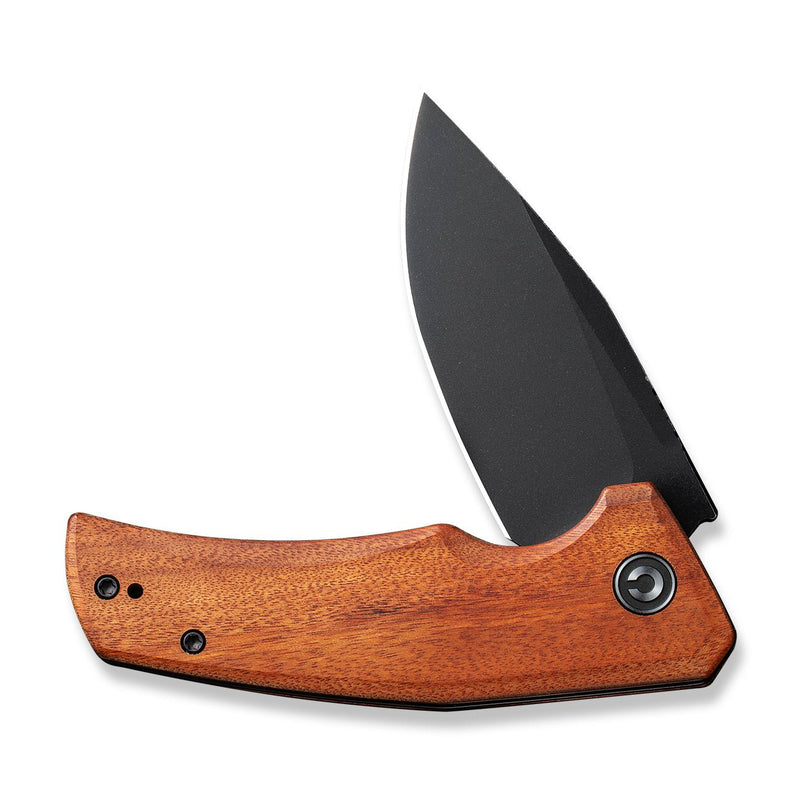 CIVIVI Regulatron Flipper Knife Guibourtia Wood Handle (2.98" Black Stonewashed Nitro-V Blade) C23006-3