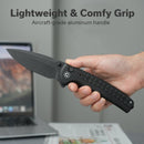 CIVIVI Sentinel Strike II Flipper & Thumb Stud & Button Lock Knife Aluminum & FRN Handle (3.7" Nitro - V Blade) C22025D - 1