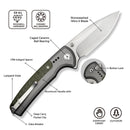 CIVIVI Sentinel Strike II Flipper & Thumb Stud & Button Lock Knife Aluminum & FRN Handle (3.7" Nitro - V Blade) C22025D - 2