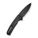 CIVIVI Sentinel Strike II Flipper & Thumb Stud & Button Lock Knife Black Aluminum Handle With Black FRN Integral Spacer (3.7" Black Stonewashed Nitro - V Blade) C22025D - 1