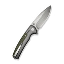 CIVIVI Sentinel Strike II Flipper & Thumb Stud & Button Lock Knife Gray Aluminum Handle With OD Green FRN Integral Spacer (3.7" Stonewashed Nitro - V Blade) C22025D - 2