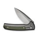 CIVIVI Sentinel Strike II Flipper & Thumb Stud & Button Lock Knife Gray Aluminum Handle With OD Green FRN Integral Spacer (3.7" Stonewashed Nitro - V Blade) C22025D - 2