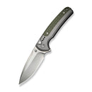 CIVIVI Sentinel Strike II Flipper & Thumb Stud & Button Lock Knife Gray Aluminum Handle With OD Green FRN Integral Spacer (3.7" Stonewashed Nitro - V Blade) C22025D - 2