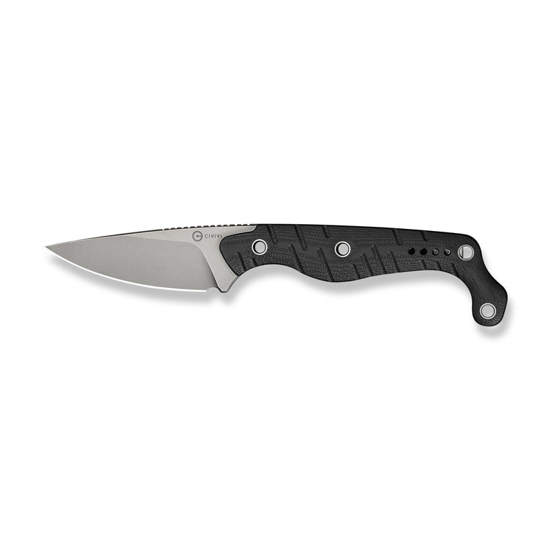 CIVIVI SŌKN Fixed Blade Knife Black G10 Handle (2.82" Stonewashed Nitro - V Blade) C22027 - 1