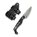 CIVIVI SŌKN Fixed Blade Knife Black G10 Handle (2.82" Stonewashed Nitro - V Blade) C22027 - 1