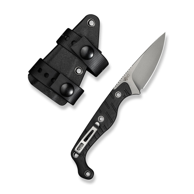 CIVIVI SŌKN Fixed Blade Knife Black G10 Handle (2.82" Stonewashed Nitro - V Blade) C22027 - 1