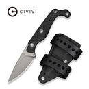 CIVIVI SŌKN Fixed Blade Knife Black G10 Handle (2.82" Stonewashed Nitro - V Blade) C22027 - 1