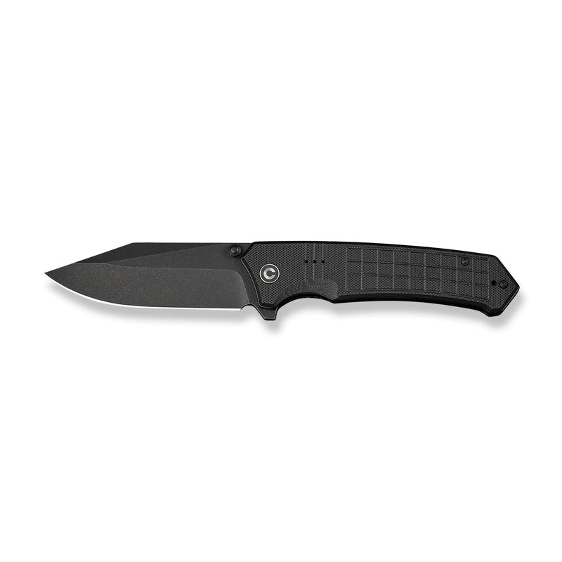 CIVIVI Tacticorix Flipper & Thumb Stud Knife Black G10 Handle (3.7" Black Stonewashed Nitro - V Blade) C23055 - 1