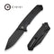 CIVIVI Tacticorix Flipper & Thumb Stud Knife Black G10 Handle (3.7" Black Stonewashed Nitro - V Blade) C23055 - 1