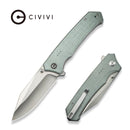 CIVIVI Tacticorix Flipper & Thumb Stud Knife Gray Shredded G10 Handle (3.7" Satin Finished Nitro - V Blade) C23055 - 3