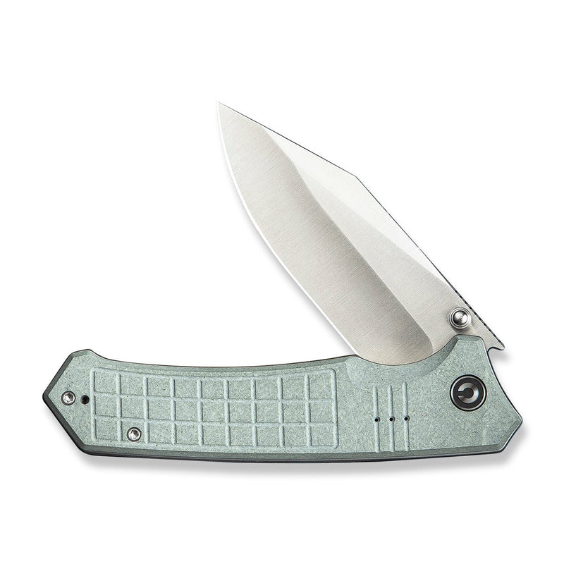 CIVIVI Tacticorix Flipper & Thumb Stud Knife Gray Shredded G10 Handle (3.7" Satin Finished Nitro - V Blade) C23055 - 3