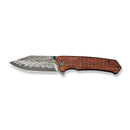 CIVIVI Tacticorix Flipper & Thumb Stud Knife Guibourtia Wood Handle (3.7" Damascus Blade) C23055 - DS1