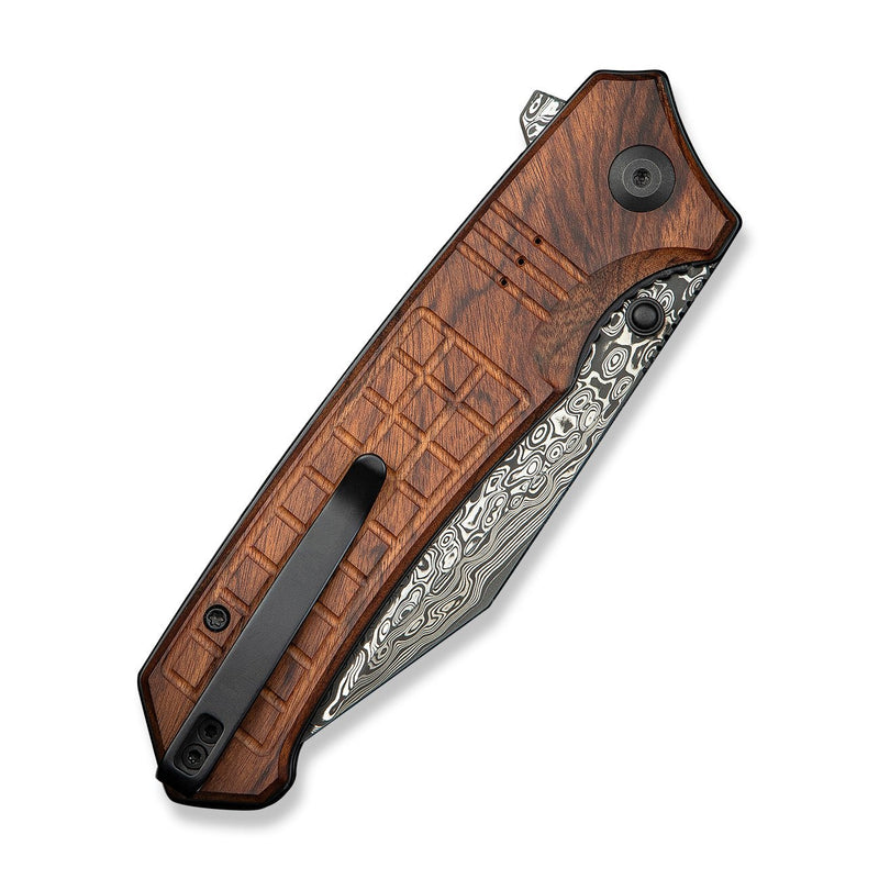 CIVIVI Tacticorix Flipper & Thumb Stud Knife Guibourtia Wood Handle (3.7" Damascus Blade) C23055 - DS1