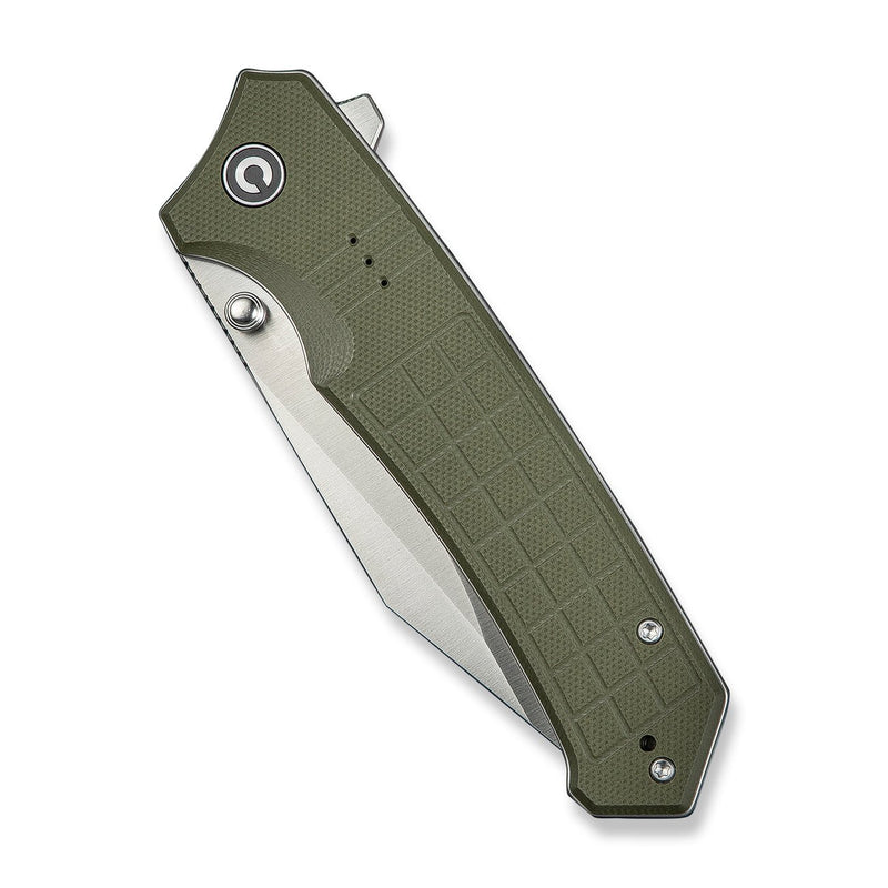 CIVIVI Tacticorix Flipper & Thumb Stud Knife OD Green G10 Handle (3.7" Satin Finished Nitro - V Blade) C23055 - 2