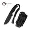 CIVIVI Timberbark Fixed Blade Knife Black G10 Handle (3.2" Black Stonewashed 14C28N Blade) C23094 - 1, With 1PC Black Lanyard, Black Kydex Sheath & T - Clip