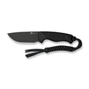 CIVIVI Timberbark Fixed Blade Knife Black G10 Handle (3.2" Black Stonewashed 14C28N Blade) C23094 - 1, With 1PC Black Lanyard, Black Kydex Sheath & T - Clip