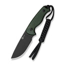 CIVIVI Timberbark Fixed Blade Knife Green Canvas Micarta Handle (3.2" Black Stonewashed 14C28N Blade) C23094 - 3, With 1PC Black Lanyard, Black Kydex Sheath & T - Clip