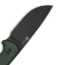 CIVIVI Timberbark Fixed Blade Knife Green Canvas Micarta Handle (3.2" Black Stonewashed 14C28N Blade) C23094 - 3, With 1PC Black Lanyard, Black Kydex Sheath & T - Clip