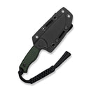 CIVIVI Timberbark Fixed Blade Knife Green Canvas Micarta Handle (3.2" Black Stonewashed 14C28N Blade) C23094 - 3, With 1PC Black Lanyard, Black Kydex Sheath & T - Clip