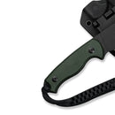 CIVIVI Timberbark Fixed Blade Knife Green Canvas Micarta Handle (3.2" Black Stonewashed 14C28N Blade) C23094 - 3, With 1PC Black Lanyard, Black Kydex Sheath & T - Clip