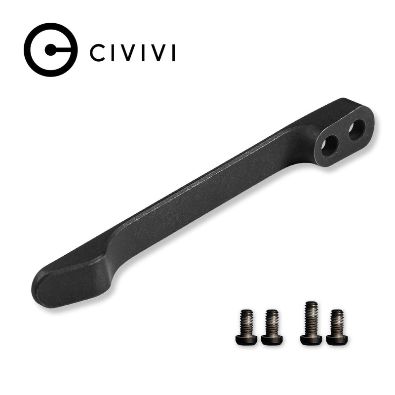 CIVIVI Titanium Pocket Clip with 2 Pairs Titanium Screws T003D (Black)