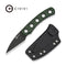 CIVIVI Twisp Fixed Blade Neck Knife Green Canvas Micarta Handle (2.08" Black Stonewashed Nitro - V Blade) C24022B Sample1