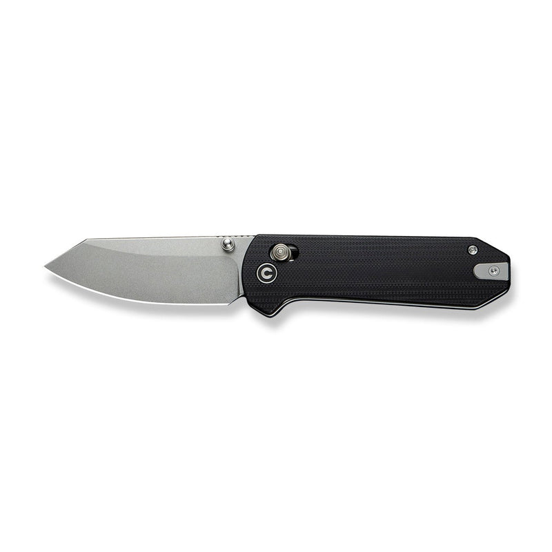 CIVIVI Yonder Thumb Stud & Crossbar Lock Knife Black G10 Handle (2.88" Stonewashed 14C28N Blade) C23073 - 1