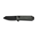 CIVIVI Yonder Thumb Stud & Crossbar Lock Knife Dark Green Canvas Micarta Handle (2.88" Black Stonewashed 14C28N Blade) C23073B - 1