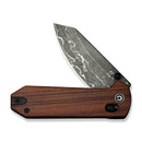 CIVIVI Yonder Thumb Stud & Crossbar Lock Knife Guibourtia Wood Handle (2.88" Damascus Blade) C23073B - DS1