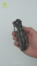 CIVIVI Biophase Flipper & Button Lock Knife Aluminum & G10 Handle (3.48" Damascus Blade) C23083C-DS1