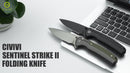 CIVIVI Sentinel Strike II Flipper & Thumb Stud & Button Lock Knife Aluminum & FRN Handle (3.7" Nitro-V Blade) C22025D-1