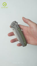 CIVIVI Sentinel Strike II Flipper & Thumb Stud & Button Lock Knife Aluminum & FRN Handle (3.7" Nitro-V Blade) C22025D-2