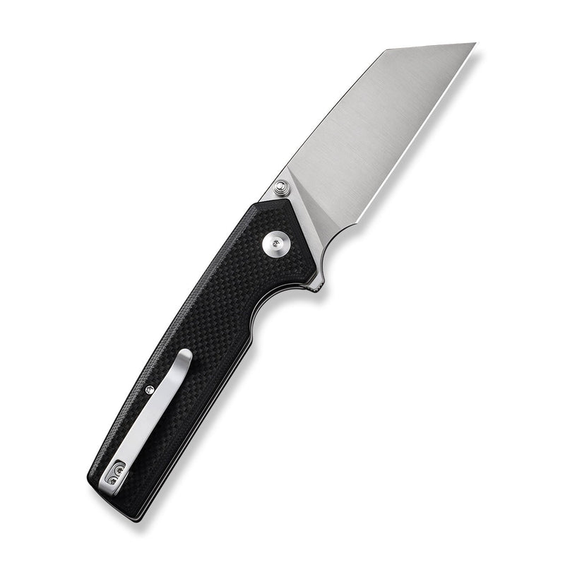 CIVIVI Amirite Flipper & Button Lock & Thumb Stud Knife Black Coarse G10 Handle (3.48" Satin Finished Nitro-V Blade) C23028-2