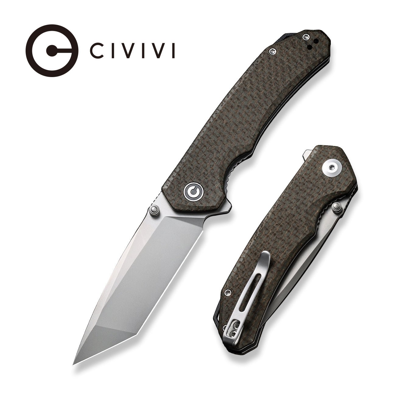 CIVIVI Brazen Flipper & Thumb Stud Knife Micarta Handle D2 Blade