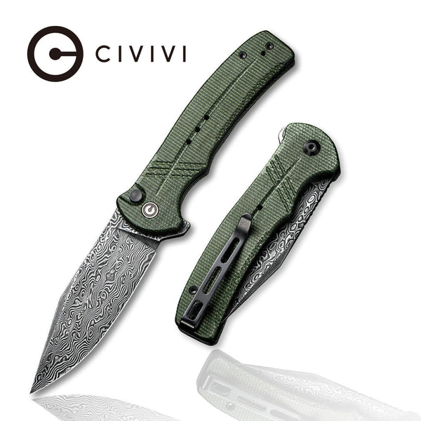 CIVIVI Cogent EDC Knife - Micarta Handle Damascus Blade