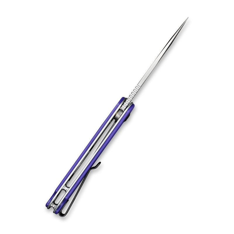CIVIVI Knives C907V Elementum Flipper Knife 2.96 D2 Satin Blade, Purple  G10 Handles - KnifeCenter
