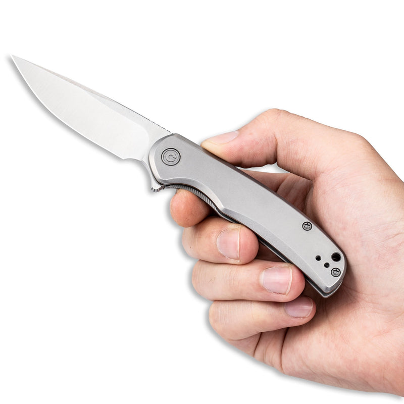 CIVIVI NOx Flipper Knife Stainless Steel Handle (2.97" Nitro-V Blade) C2110A