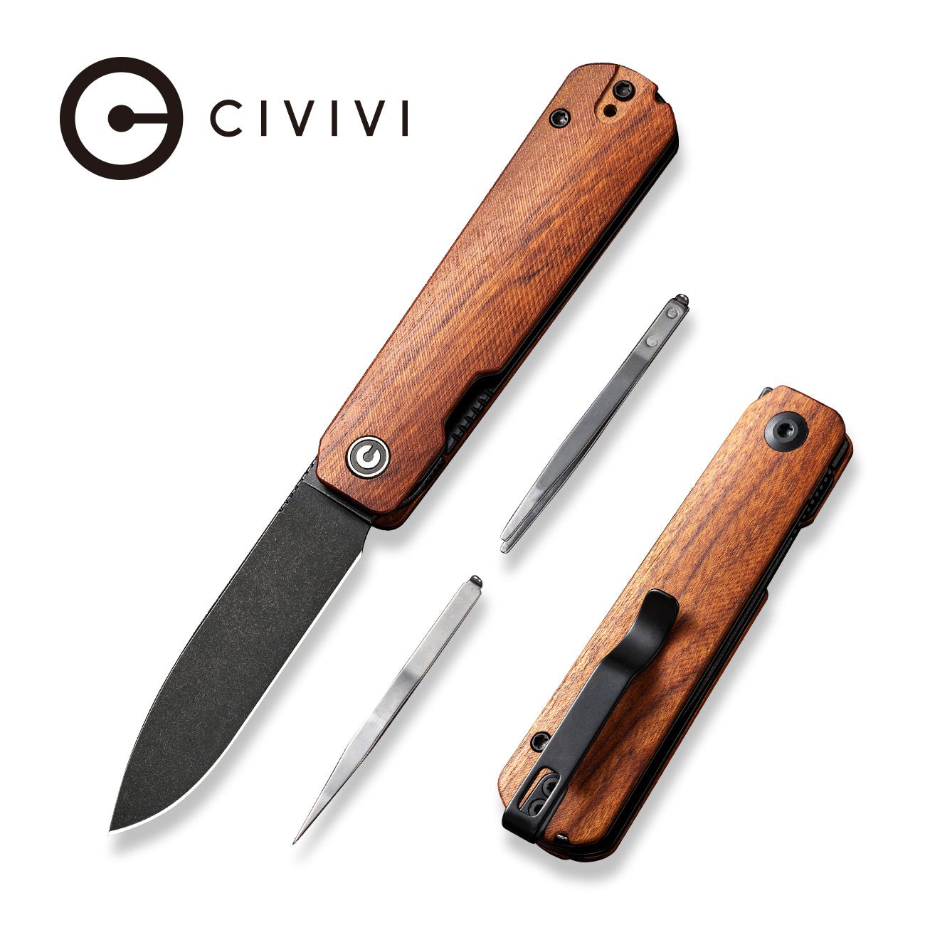 CIVIVI Sendy Flipper Knife Wood Handle Nitro-V Blade