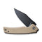 CIVIVI Tranquil Flipper Knife Tan G10 Handle (3.7" Black 14C28N Blade) C23027-3